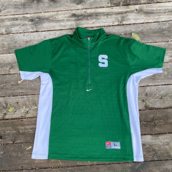 Vintage Nike Center Swoosh Michigan State Jersey T Shirt Green Large - Picture 8 of 16
